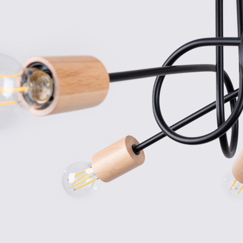 Kronleuchter Ember 5-flammig Schwarz – Skandinavisches Design-Leuchtezauber