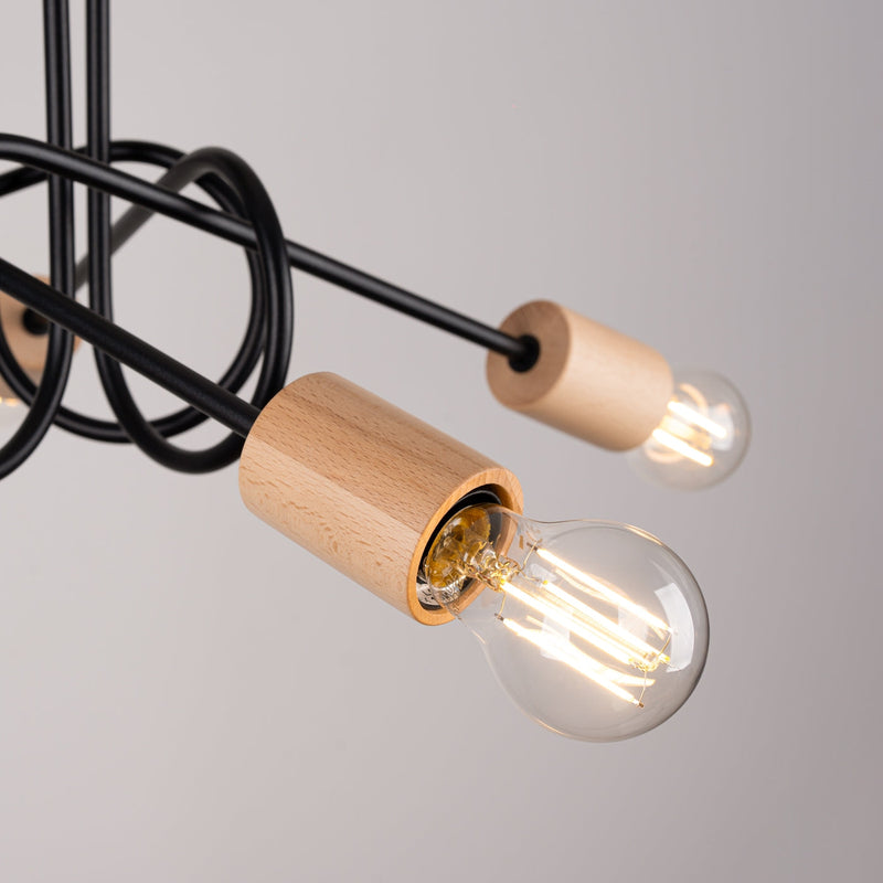 Kronleuchter Ember 5-flammig Schwarz – Skandinavisches Design-Leuchtezauber