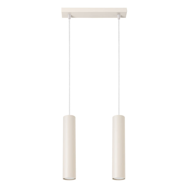 Pendelleuchte Lagos 2-flammig Beige – Schlichte Eleganz im Naturton-Leuchtezauber