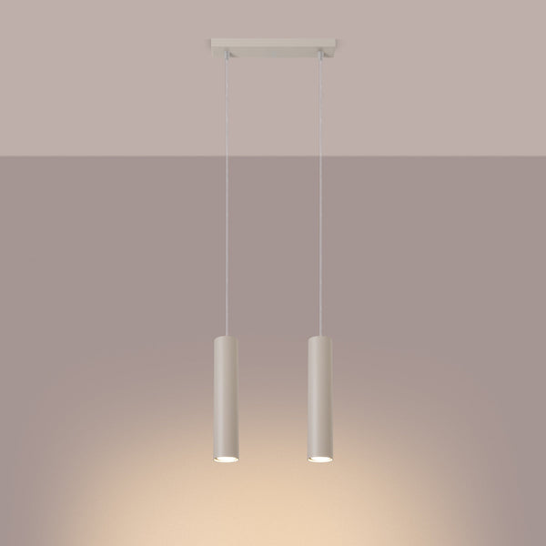 Pendelleuchte Lagos 2-flammig Beige – Schlichte Eleganz im Naturton-Leuchtezauber