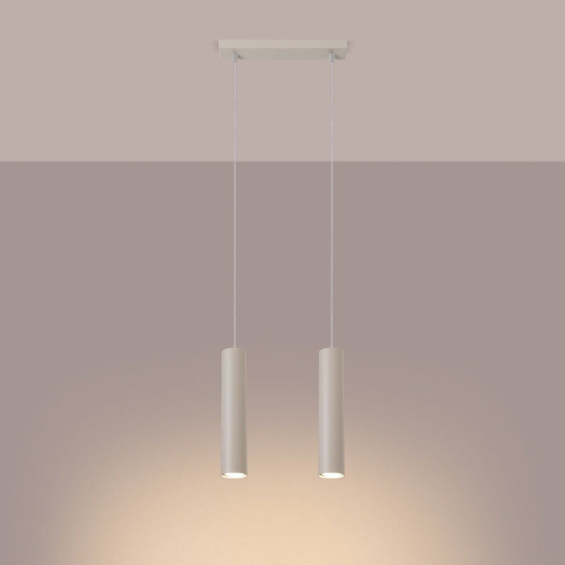Pendelleuchte Lagos 2-flammig Beige – Schlichte Eleganz im Naturton-Leuchtezauber
