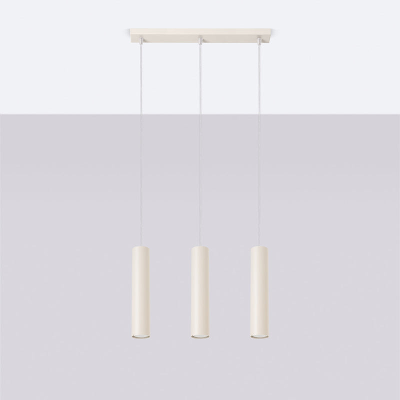 Pendelleuchte Lagos 3-flammig Linear Beige – Warm & Modern-Leuchtezauber