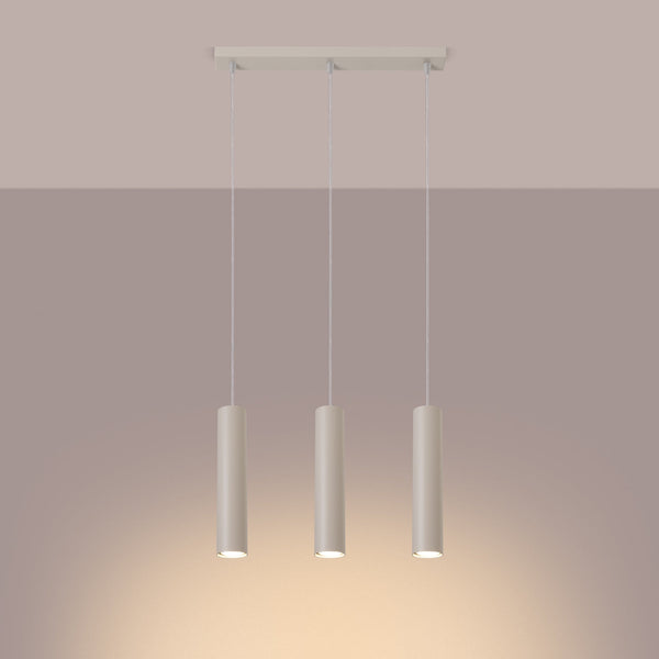 Pendelleuchte Lagos 3-flammig Linear Beige – Warm & Modern-Leuchtezauber