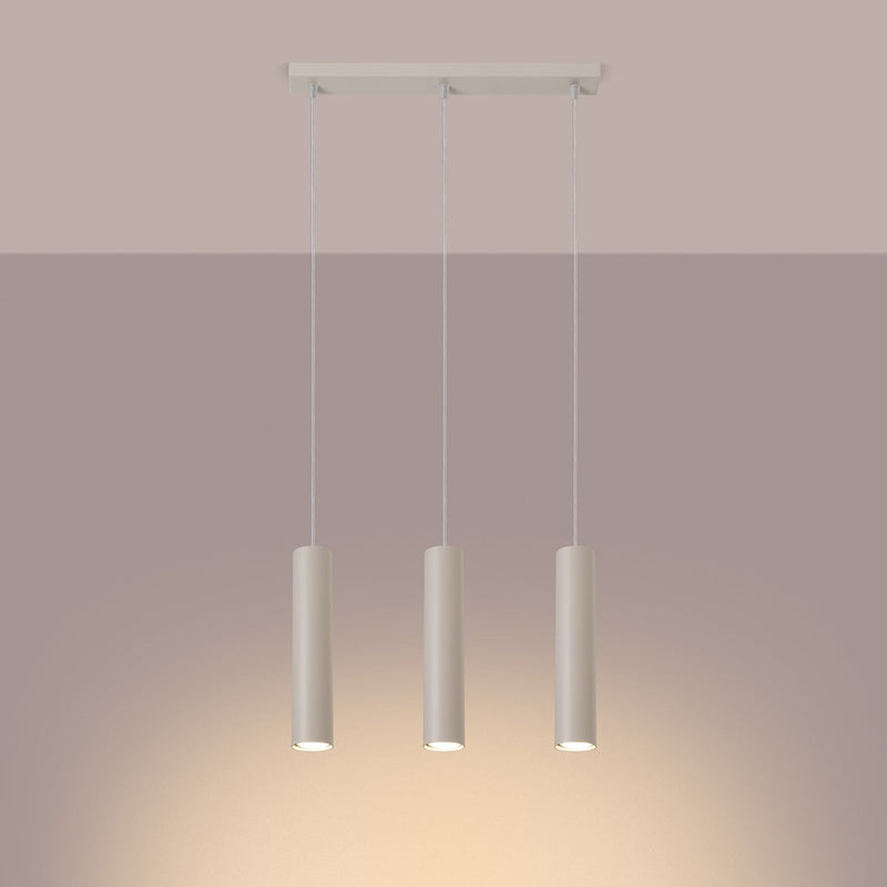 Pendelleuchte Lagos 3-flammig Linear Beige – Warm & Modern-Leuchtezauber