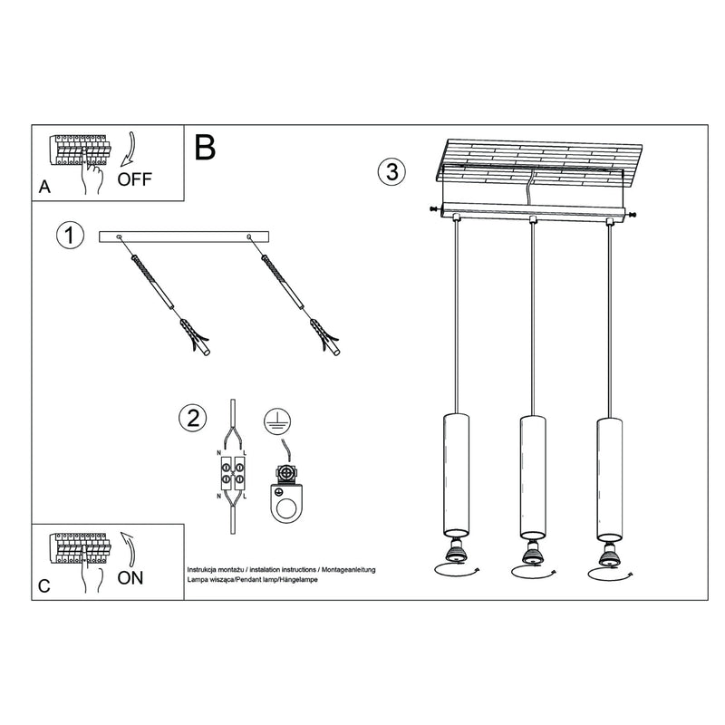 Pendelleuchte Lagos 3-flammig Linear Olivgrün – Ruhige Präsenz-Leuchtezauber