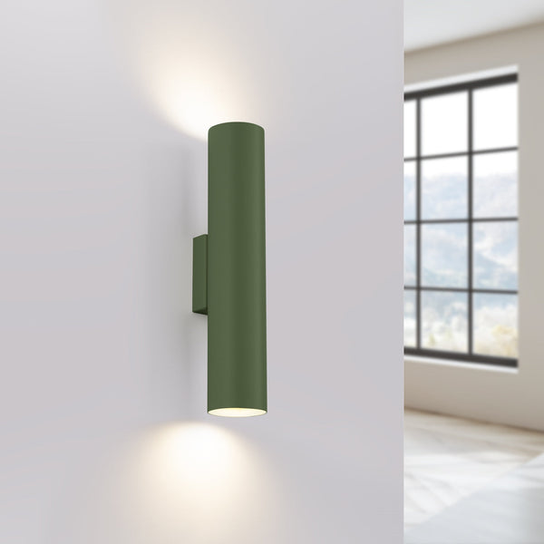 Wandleuchte Lagos 2 Olivgrün Moderne Wandlampe Mit Doppelleuchtkörper In Grün – Natürlich & Zeitgemäß-Leuchtezauber