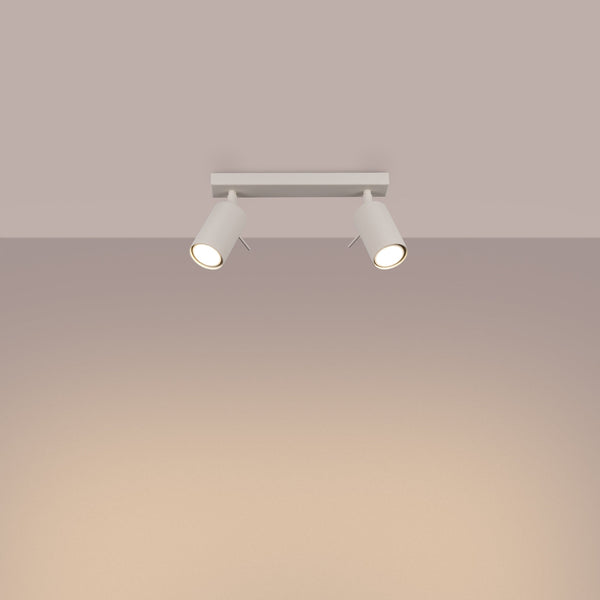 Plafond Ring 2 Beige Minimalistische 2-Flammige Deckenleuchte In Beige-Leuchtezauber