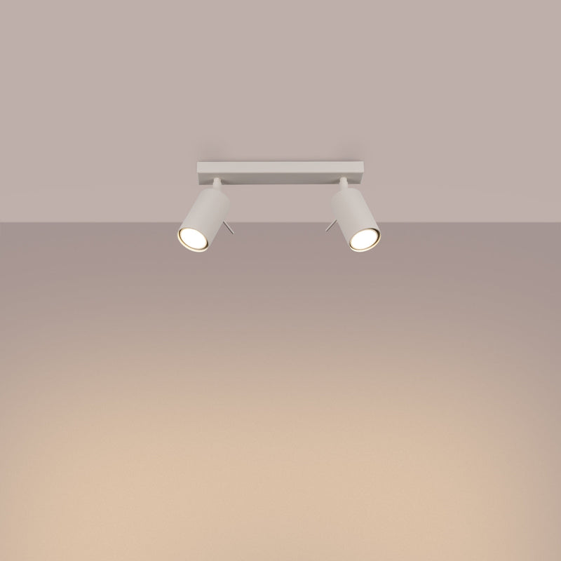 Plafond Ring 2 Beige Minimalistische 2-Flammige Deckenleuchte In Beige-Leuchtezauber