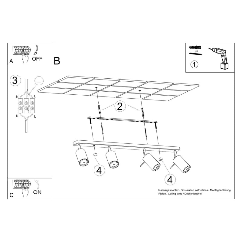 Plafond Ring 4L Beige Moderne 4-Flammige Leuchte In Beige-Finish-Leuchtezauber