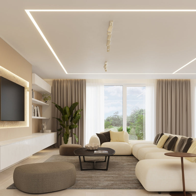 Plafond Ring 4L Beige Moderne 4-Flammige Leuchte In Beige-Finish-Leuchtezauber