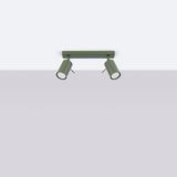 Plafond Ring 2 Olivgrün Kompakte Deckenleuchte Mit 2 Spots In Olivgrün-Leuchtezauber