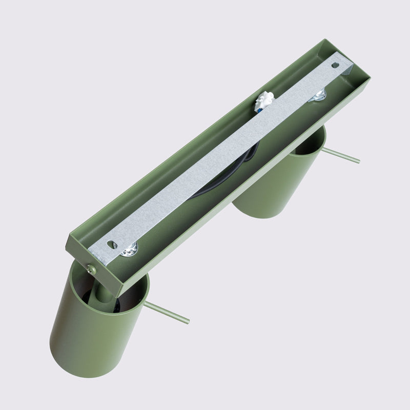 Plafond Ring 2 Olivgrün Kompakte Deckenleuchte Mit 2 Spots In Olivgrün-Leuchtezauber