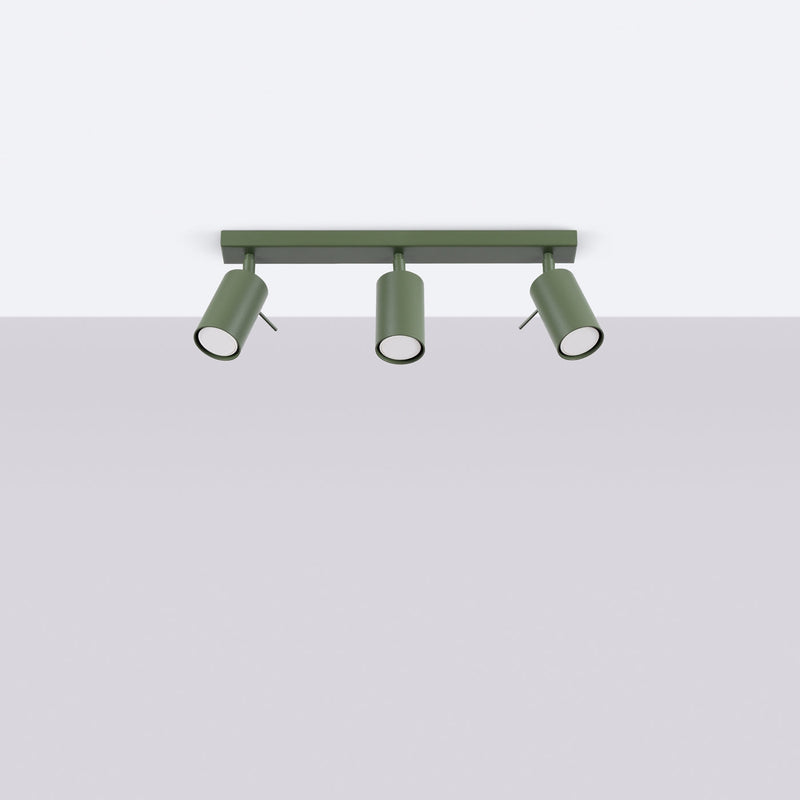 Plafond Ring 3L Olivgrün Lineare 3-Flammige Lampe In Olivgrün-Leuchtezauber