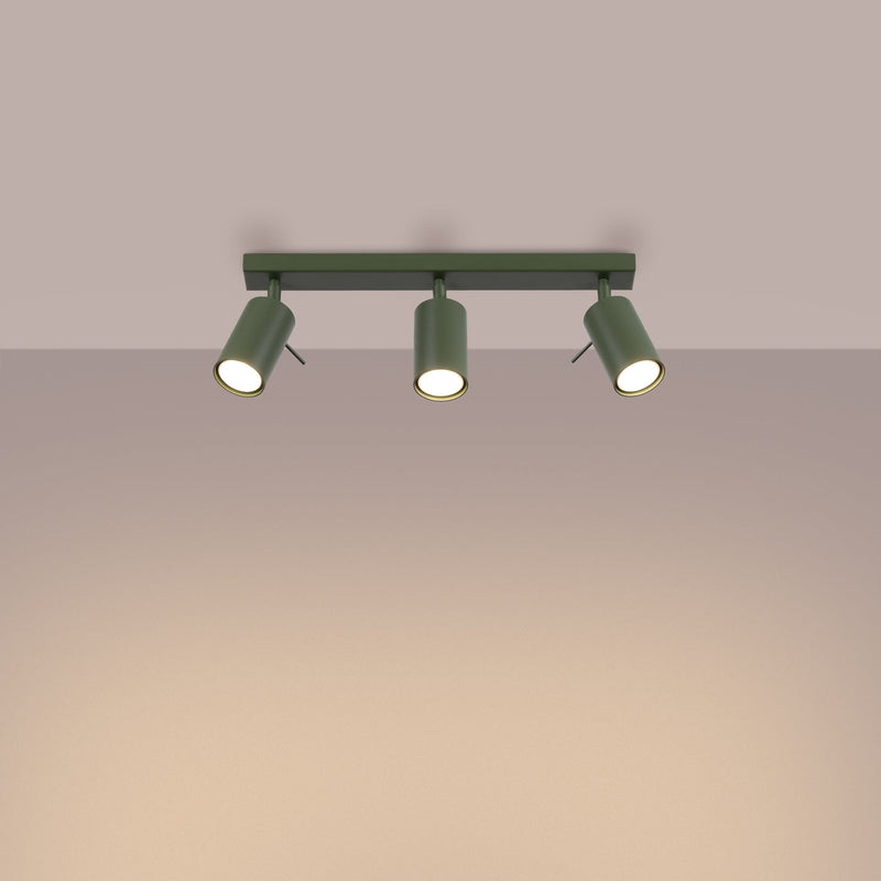 Plafond Ring 3L Olivgrün Lineare 3-Flammige Lampe In Olivgrün-Leuchtezauber