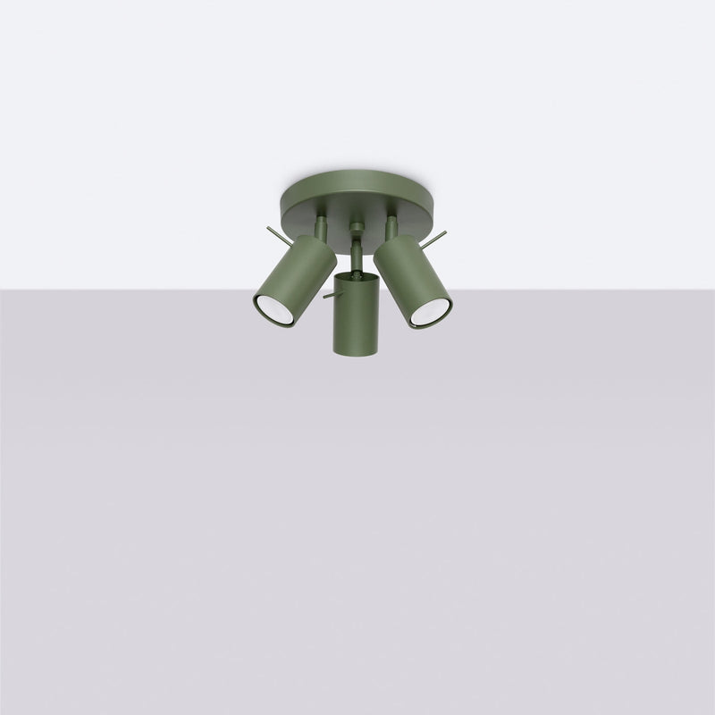 Plafond Ring 3P Olivgrün Moderne 3-Spot Deckenleuchte In Olivgrün-Leuchtezauber