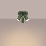 Plafond Ring 3P Olivgrün Moderne 3-Spot Deckenleuchte In Olivgrün-Leuchtezauber