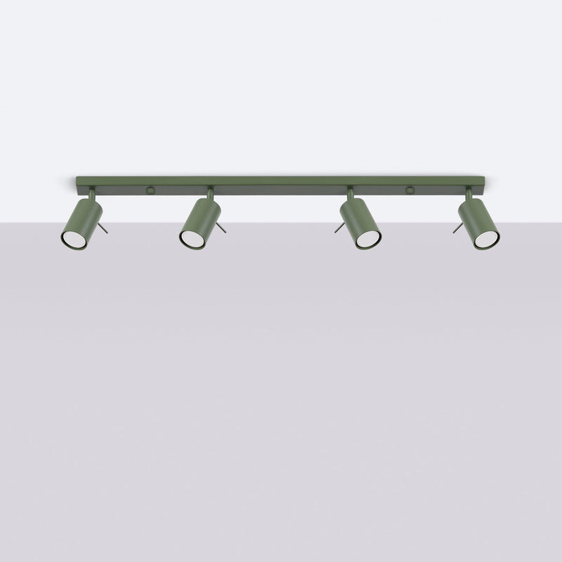 Plafond Ring 4L Olivgrün Moderne 4-Flammige Lampe In Grünem Finish-Leuchtezauber