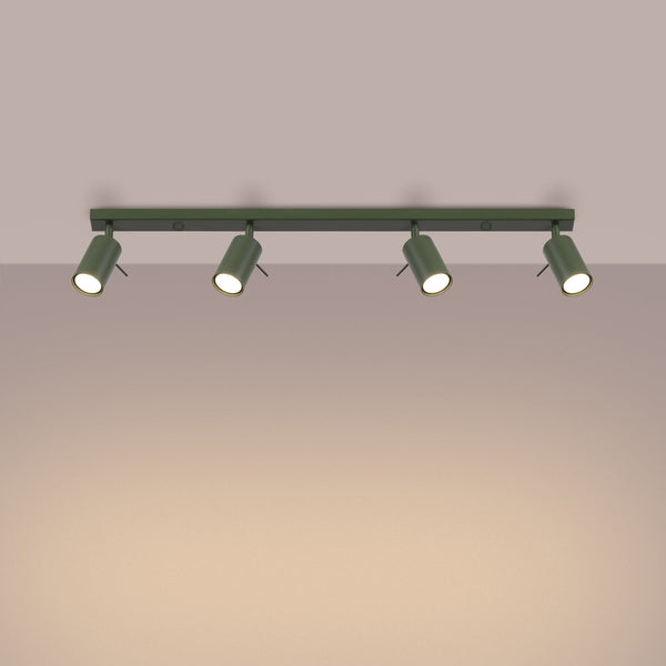 Plafond Ring 4L Olivgrün Moderne 4-Flammige Lampe In Grünem Finish-Leuchtezauber