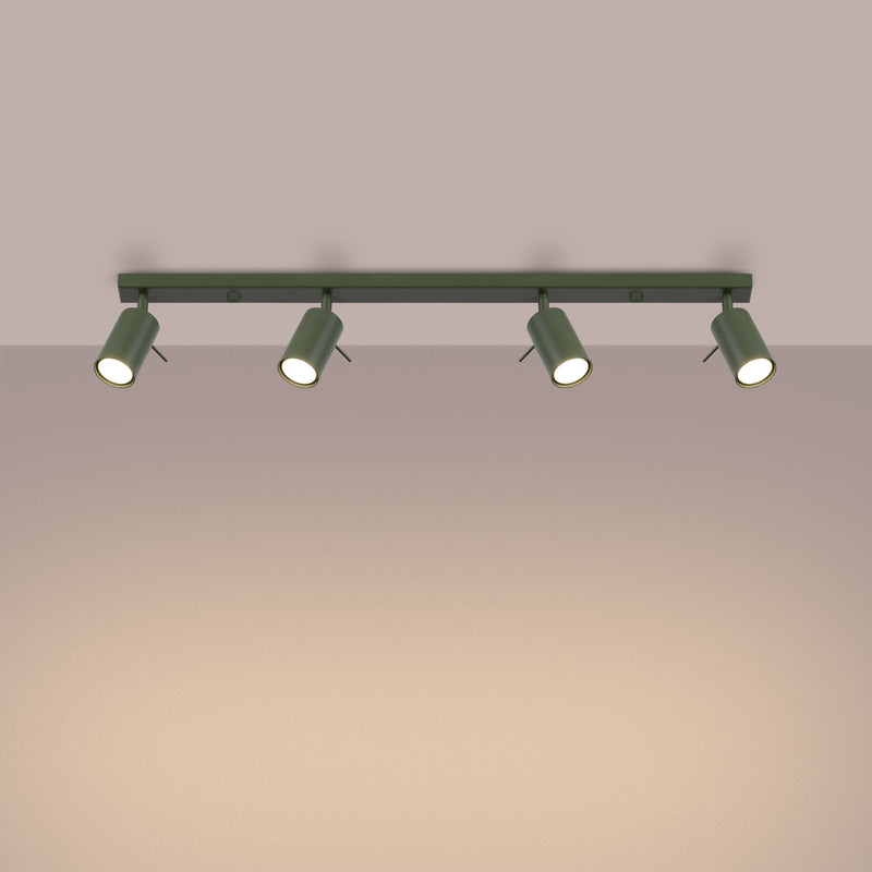 Plafond Ring 4L Olivgrün Moderne 4-Flammige Lampe In Grünem Finish-Leuchtezauber