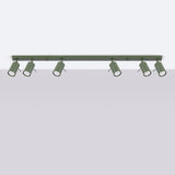 Plafond Ring 6L Olivgrün Große 6-Flammige Deckenlampe In Olivgrün-Leuchtezauber