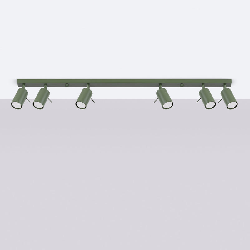 Plafond Ring 6L Olivgrün Große 6-Flammige Deckenlampe In Olivgrün-Leuchtezauber