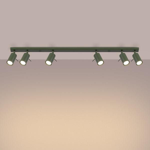 Plafond Ring 6L Olivgrün Große 6-Flammige Deckenlampe In Olivgrün-Leuchtezauber