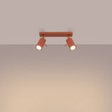 Plafond Ring 2 Roter Ocker Kompakte 2-Flammige Deckenlampe In Rostrot-Leuchtezauber