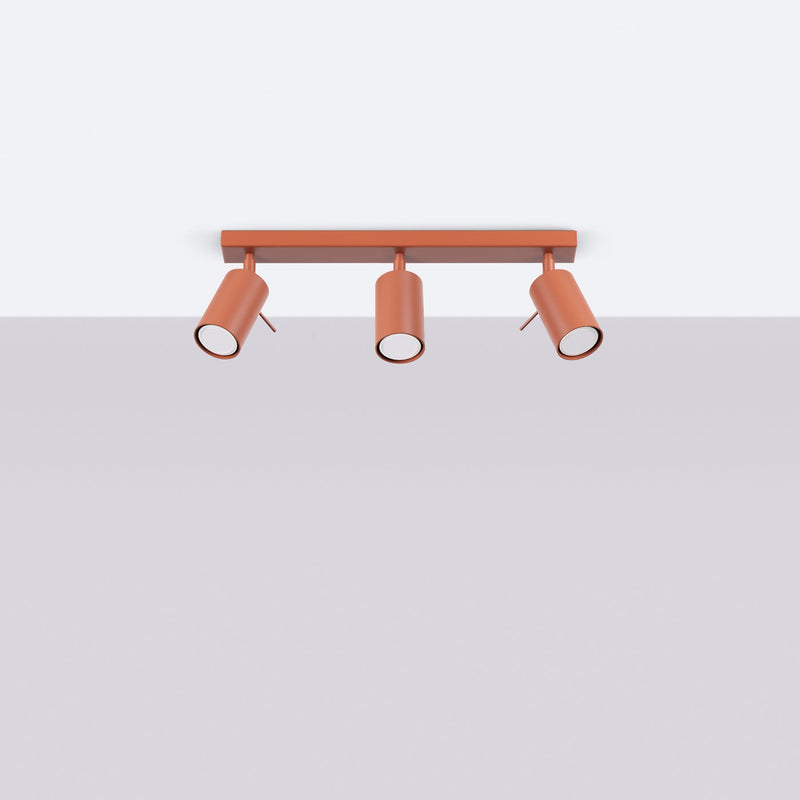 Plafond Ring 3L Roter Ocker Stilvolle 3-Flammige Leuchte In Ockerton-Leuchtezauber