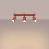 Plafond Ring 3L Roter Ocker Stilvolle 3-Flammige Leuchte In Ockerton-Leuchtezauber