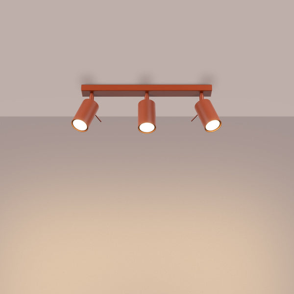 Plafond Ring 3L Roter Ocker Stilvolle 3-Flammige Leuchte In Ockerton-Leuchtezauber