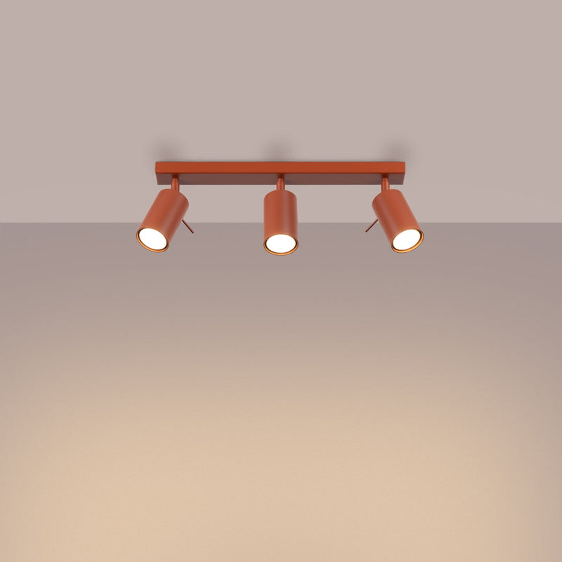 Plafond Ring 3L Roter Ocker Stilvolle 3-Flammige Leuchte In Ockerton-Leuchtezauber