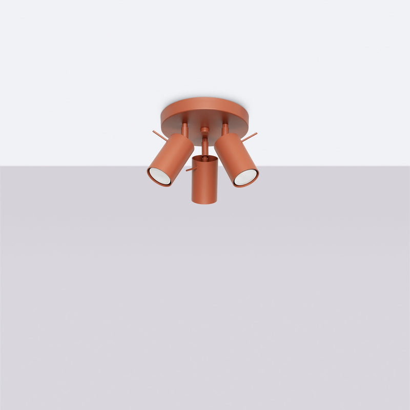 Plafond Ring 3P Roter Ocker Auffällige Spot-Deckenleuchte In Ockerrot-Leuchtezauber