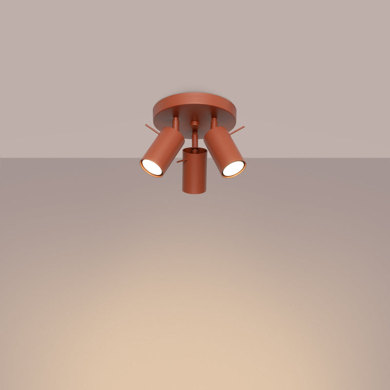 Plafond Ring 3P Roter Ocker Auffällige Spot-Deckenleuchte In Ockerrot-Leuchtezauber