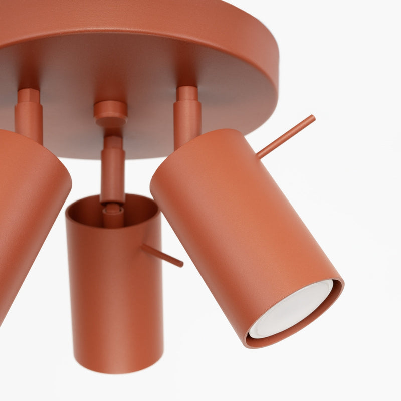 Plafond Ring 3P Roter Ocker Auffällige Spot-Deckenleuchte In Ockerrot-Leuchtezauber