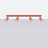 Plafond Ring 4L Roter Ocker Moderne Lineare Lampe In Rostrot-Leuchtezauber