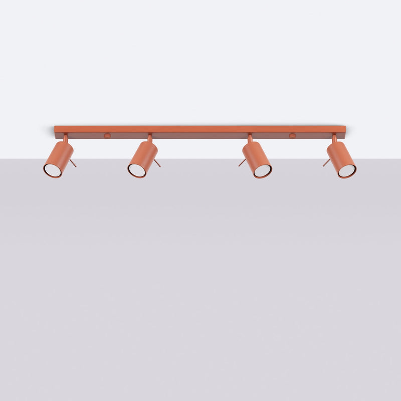 Plafond Ring 4L Roter Ocker Moderne Lineare Lampe In Rostrot-Leuchtezauber