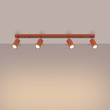 Plafond Ring 4L Roter Ocker Moderne Lineare Lampe In Rostrot-Leuchtezauber