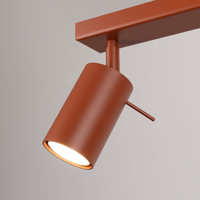 Plafond Ring 4L Roter Ocker Moderne Lineare Lampe In Rostrot-Leuchtezauber