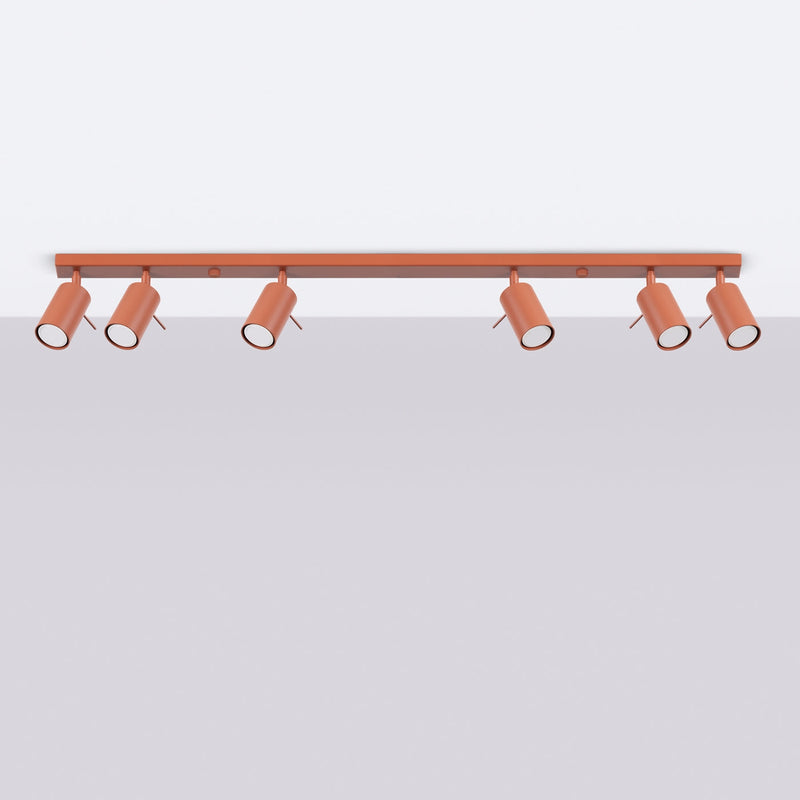 Plafond Ring 6L Roter Ocker Elegante 6-Flammige Designer-Deckenleuchte-Leuchtezauber