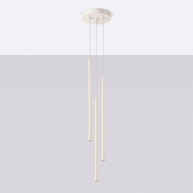 Pendelleuchte Pastelo 3-flammig Pyramide Beige – Sanfte Eleganz-Leuchtezauber