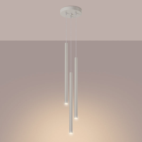 Pendelleuchte Pastelo 3-flammig Pyramide Beige – Sanfte Eleganz-Leuchtezauber