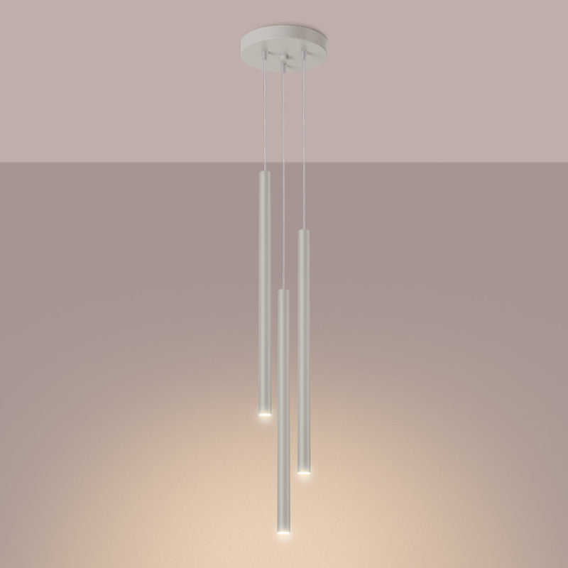 Pendelleuchte Pastelo 3-flammig Pyramide Beige – Sanfte Eleganz-Leuchtezauber