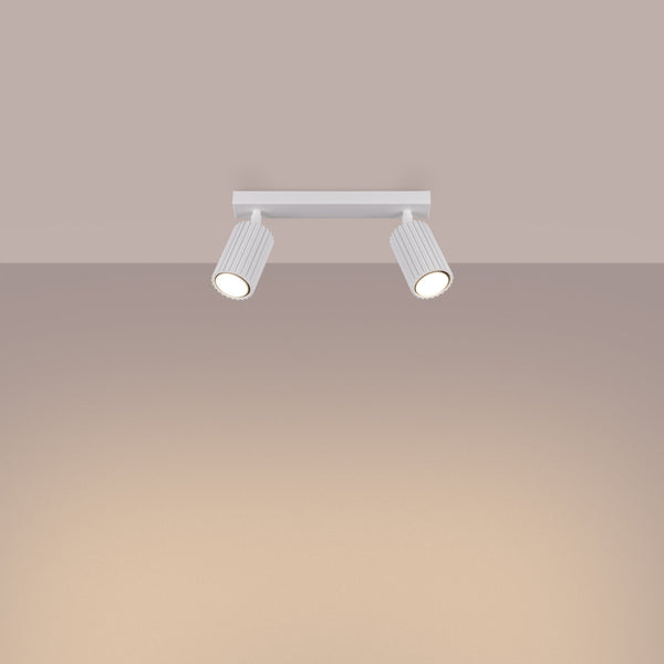 Plafond Karbon 2 Weiß Kompakte 2-Flammige Deckenlampe In Weiß-Leuchtezauber