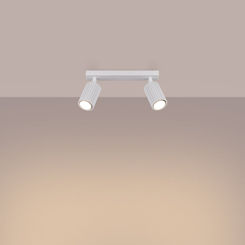 Plafond Karbon 2 Weiß Kompakte 2-Flammige Deckenlampe In Weiß-Leuchtezauber