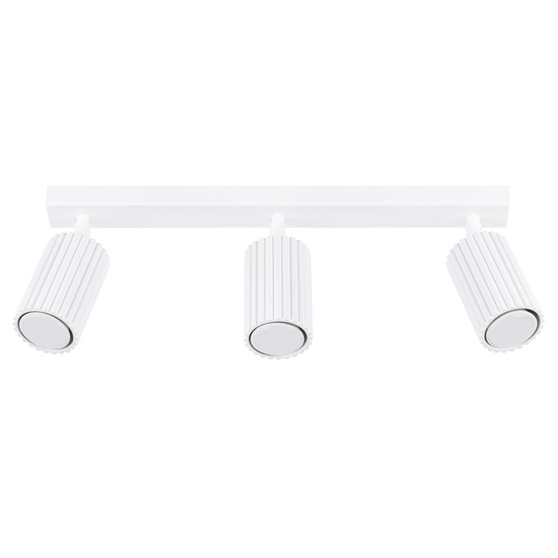 Plafond Karbon 3L Weiß Schlanke 3-Flammige Deckenleuchte In Weiß-Leuchtezauber