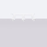 Plafond Karbon 3L Weiß Schlanke 3-Flammige Deckenleuchte In Weiß-Leuchtezauber