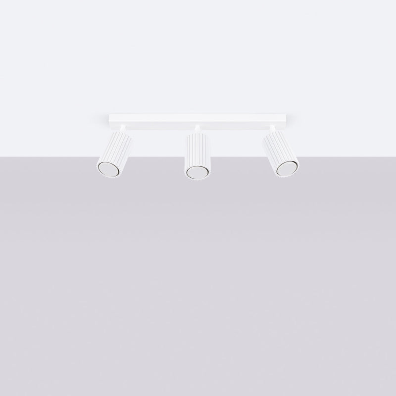 Plafond Karbon 3L Weiß Schlanke 3-Flammige Deckenleuchte In Weiß-Leuchtezauber