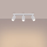 Plafond Karbon 3L Weiß Schlanke 3-Flammige Deckenleuchte In Weiß-Leuchtezauber