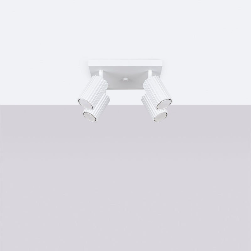 Plafond Karbon 4 Weiß Kompakte 4-Flammige Deckenlampe In Weiß-Leuchtezauber