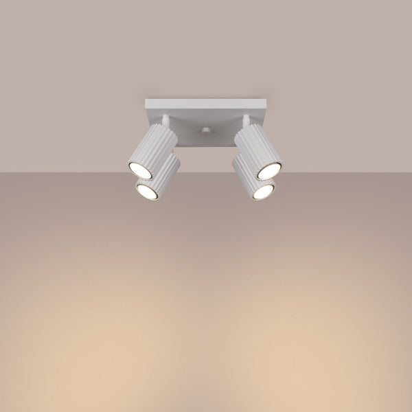 Plafond Karbon 4 Weiß Kompakte 4-Flammige Deckenlampe In Weiß-Leuchtezauber